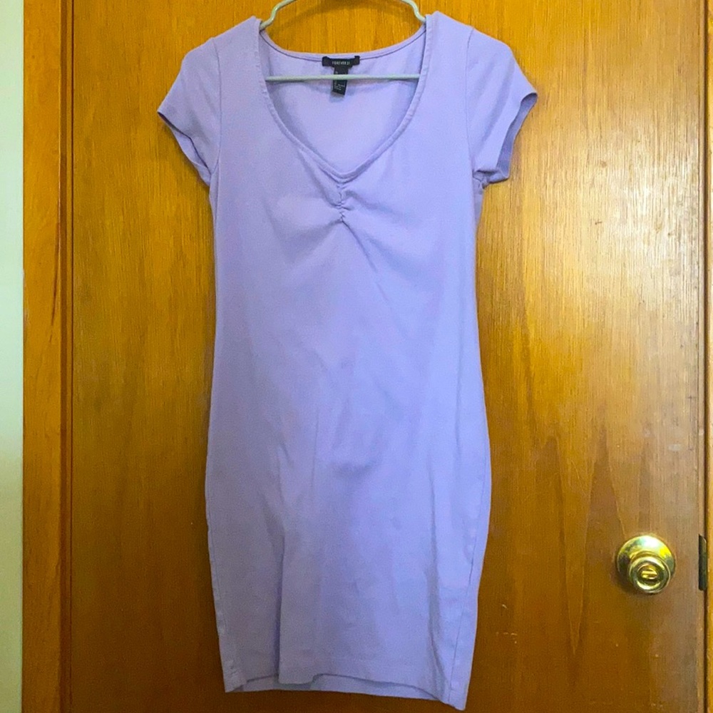 Purple short sleeve dress